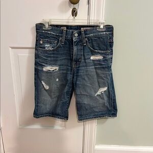 AG Distressed denim shorts